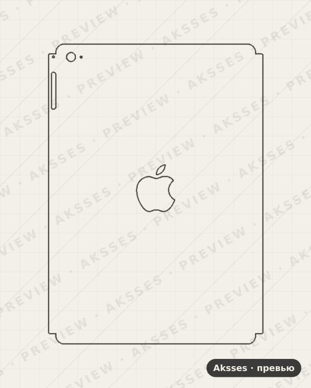 Лекало для iPad Mini 4 (2015), Back, Logo
