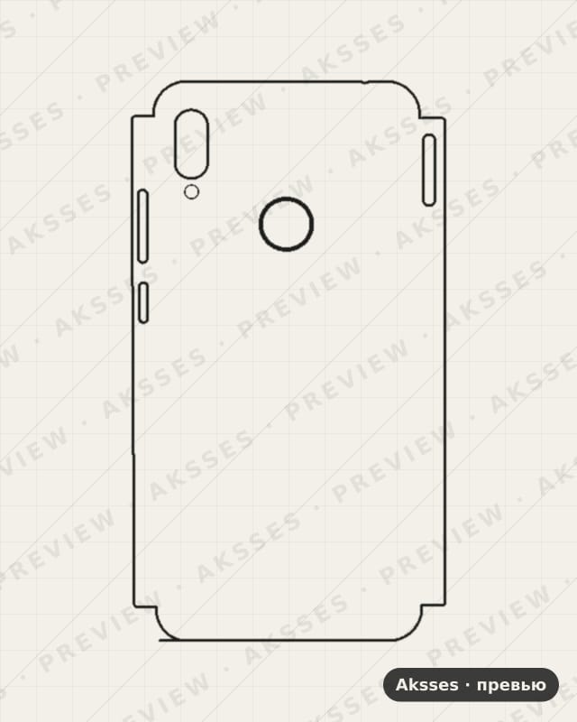 Лекало Y3, Y5, Y6, Y7, Y8, Y9, Y MAX Y6 для Huawei Y6 (2019), Half Cover