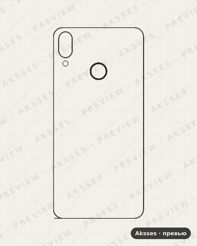 Лекало для Huawei Y7 (2019), Back