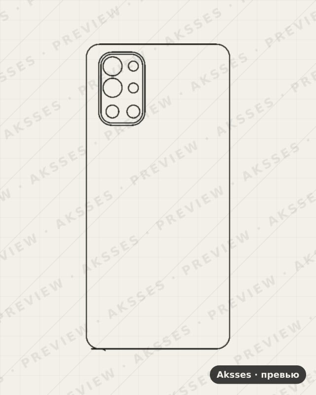 Лекало 1,2,3,5,6,7,8,9,10-ser.One Plus 9R для OnePlus 9R, Back