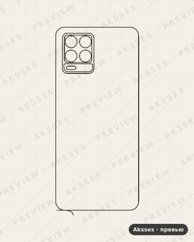 Лекало 1,2,3,5,6,7,8,9,10-REALME 8 5G для Realme 8 5G, Back