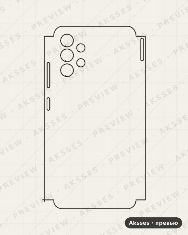Лекало A01, A02, A03, A1, A2, A3, A4, A5, A6, A7, A8, A9 A32 для Samsung Galaxy A32 4G, Half Cover