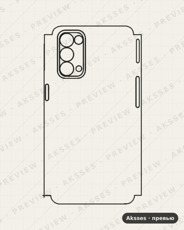 Лекало для Reno-ser. OPPO Reno 5 4G, Half Cover