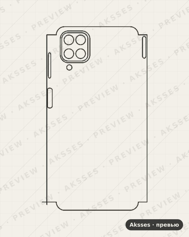 Лекало A01, A02, A03, A1, A2, A3, A4, A5, A6, A7, A8, A9 A12 для Samsung Galaxy A12, Half Cover