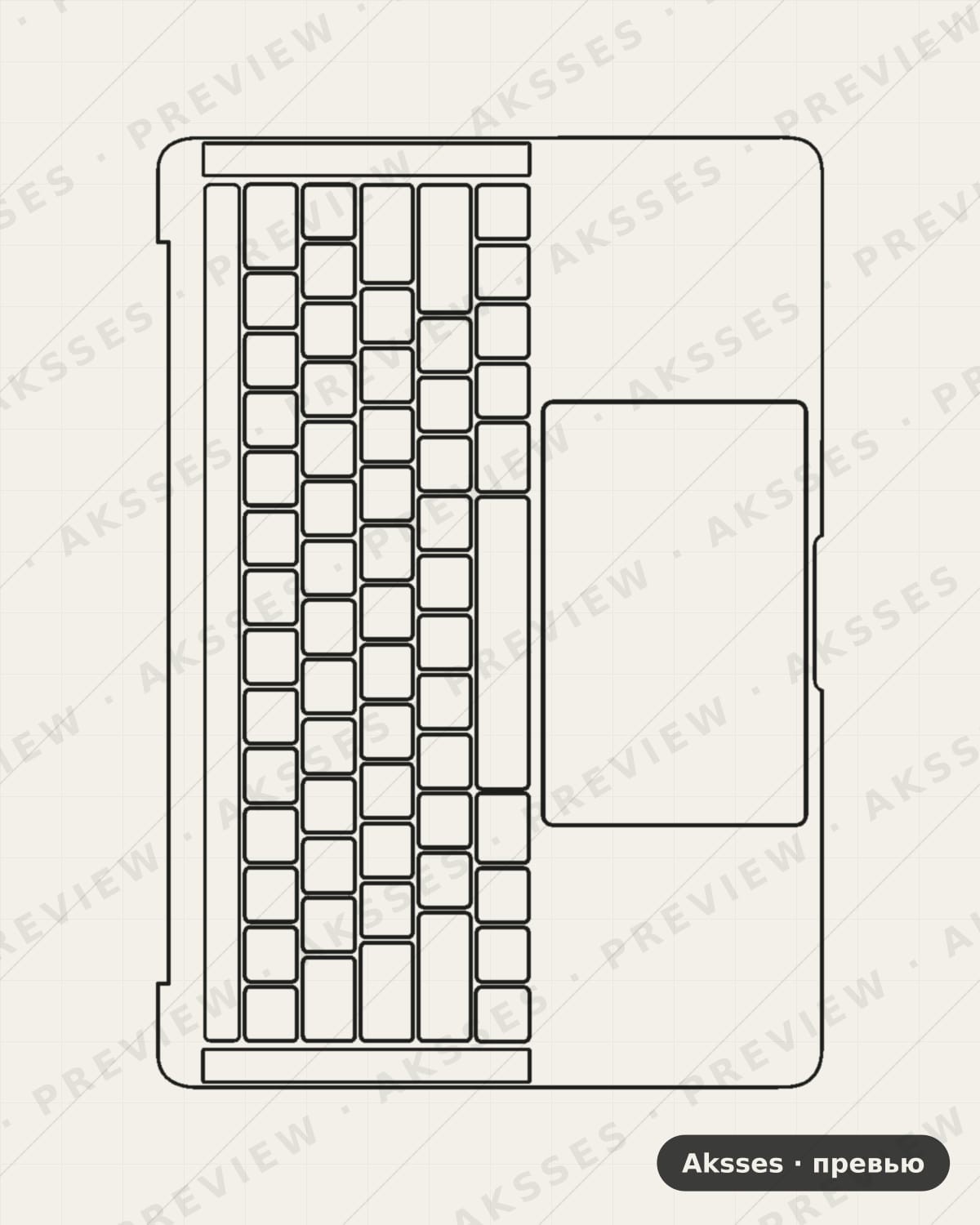 Лекало для MacBook Pro 13 ( 2018 ) Touchbar, Panel Full