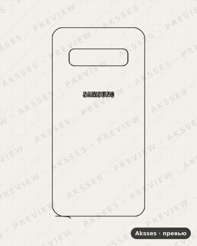 Лекало для Samsung Galaxy S10, Back Cover, Logo