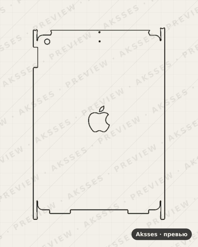 Лекало для iPad 9.7 (2017) (A1822-A1823), Half Cover, Logo