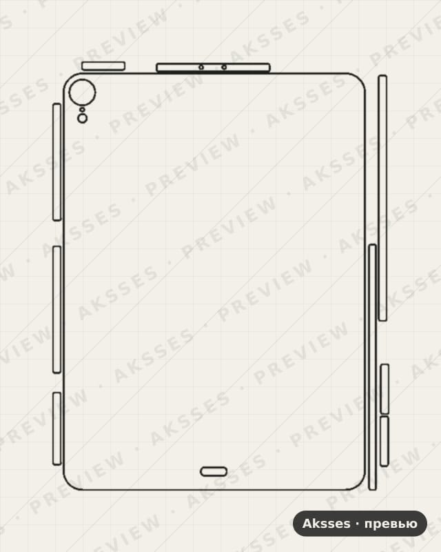 Лекало iPad Pro11 10.5 для iPad Pro 11 (2018), Half Cover