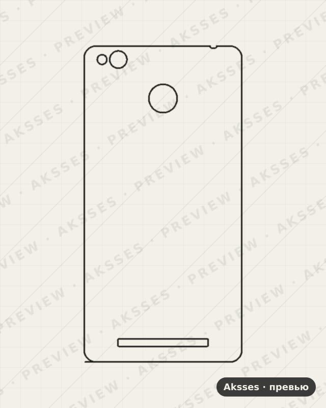 Лекало 3-SERIES 3S для Redmi 3S, Back