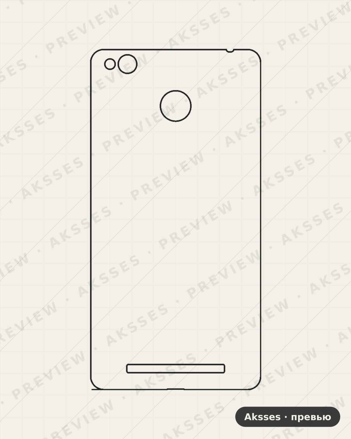 Лекало 3-SERIES 3S для Redmi 3S, Back