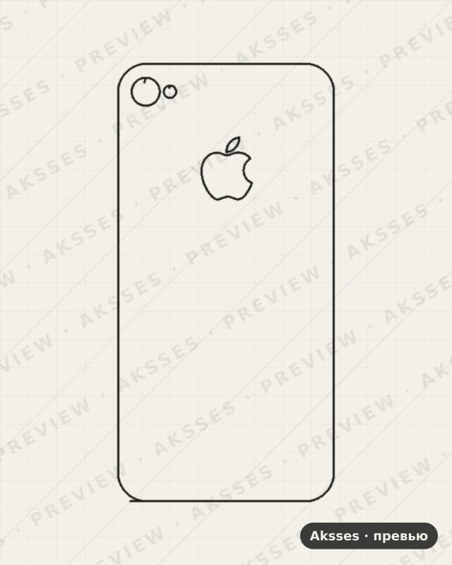 Лекало для iPhone 4, Back, Logo