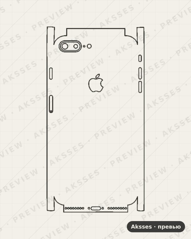 Лекало iPhone 8 Plus 3.0 для iPhone 8 Plus, All Inclusive, Logo