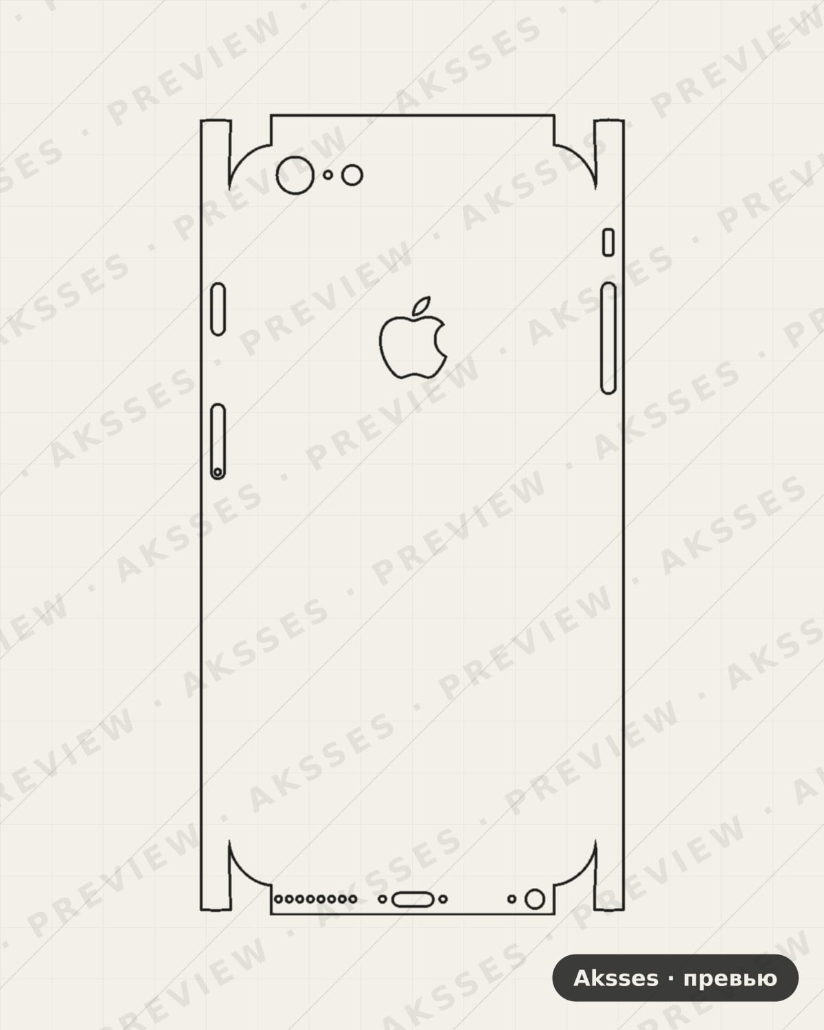 Лекало для iPhone 6 Plus, All Inclusive, Logo