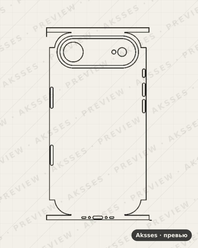 Лекало для iPhone 17 Air, All Inclusive, Camera, Clear, Flexy