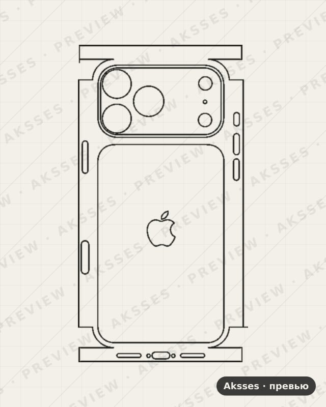 Лекало для iPhone 18 Pro Max, All Inclusive, Esim, Logo, Magsafe