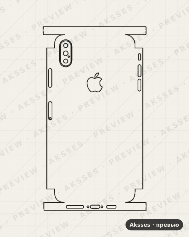 Лекало iPhone XS Max V2 для iPhone XS Max, All Inclusive, Logo