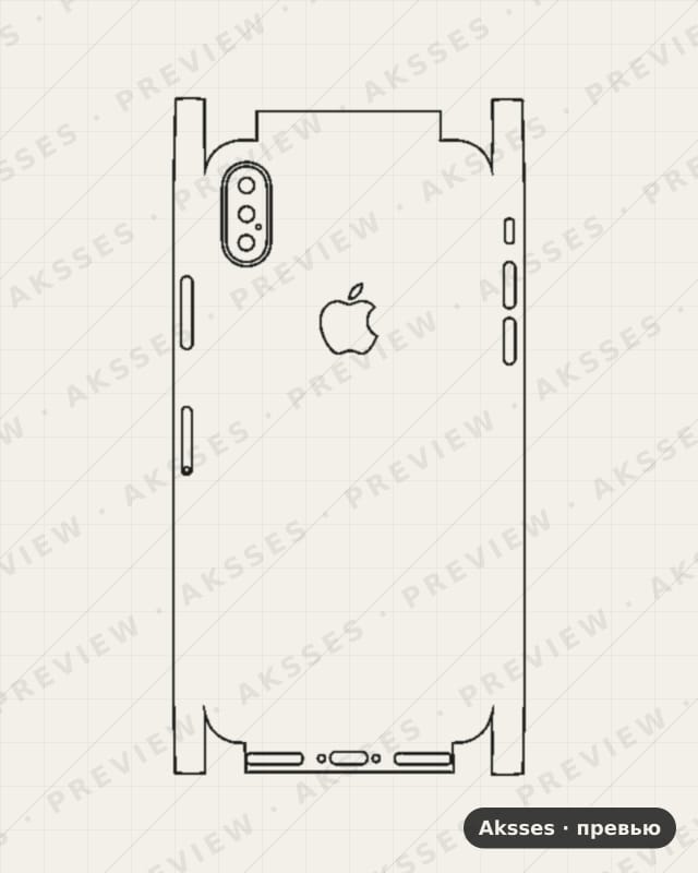 Лекало iPhone X V2 для iPhone X, All Inclusive, Logo