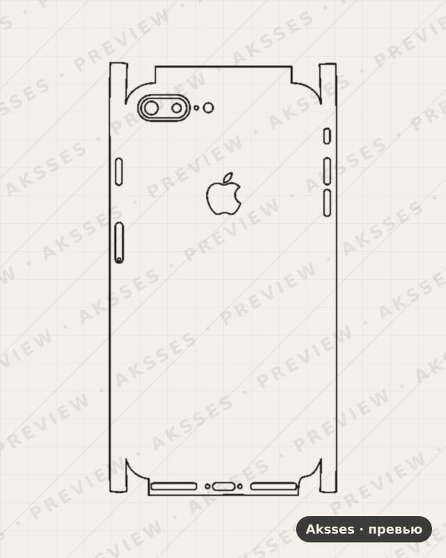 Лекало для iPhone 8 Plus, All Inclusive, Logo