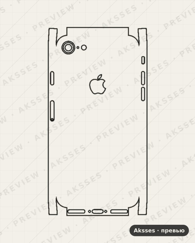 Лекало iPhone 8 V2 для iPhone 8, All Inclusive, Logo