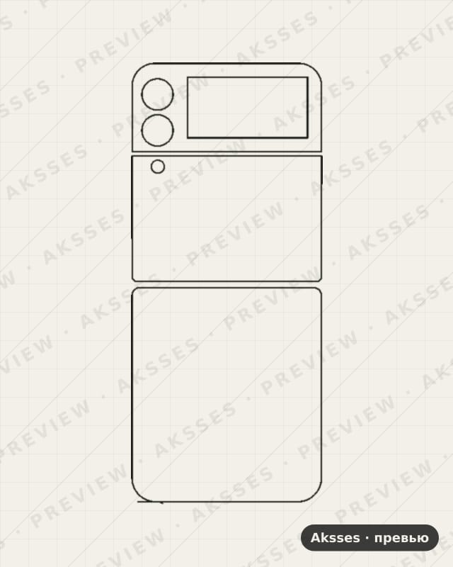 Лекало Galaxy Z Flip 3 V2 для Samsung Galaxy Z Flip 3, Back