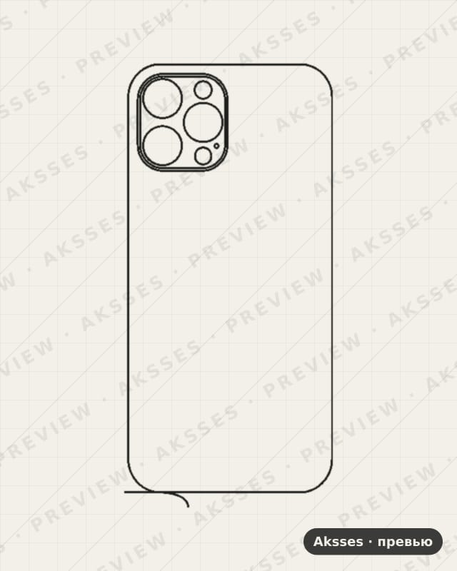 Лекало для iPhone 12 Pro Max, Back, Clear
