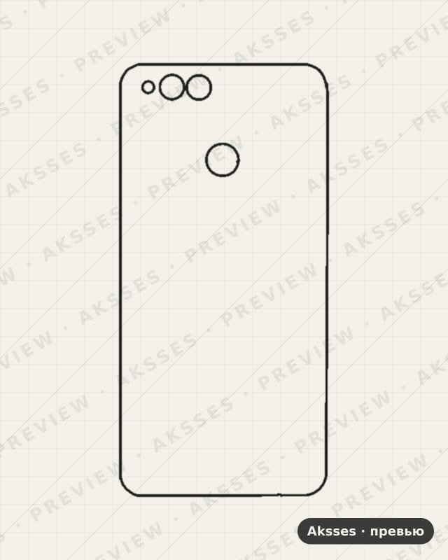 Лекало 7, 70, 7A, 7C, 7S, 7X 7X для Honor 7X, Back Sticker