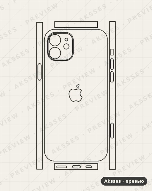 Лекало для iPhone 12, 360°, Clear, Logo
