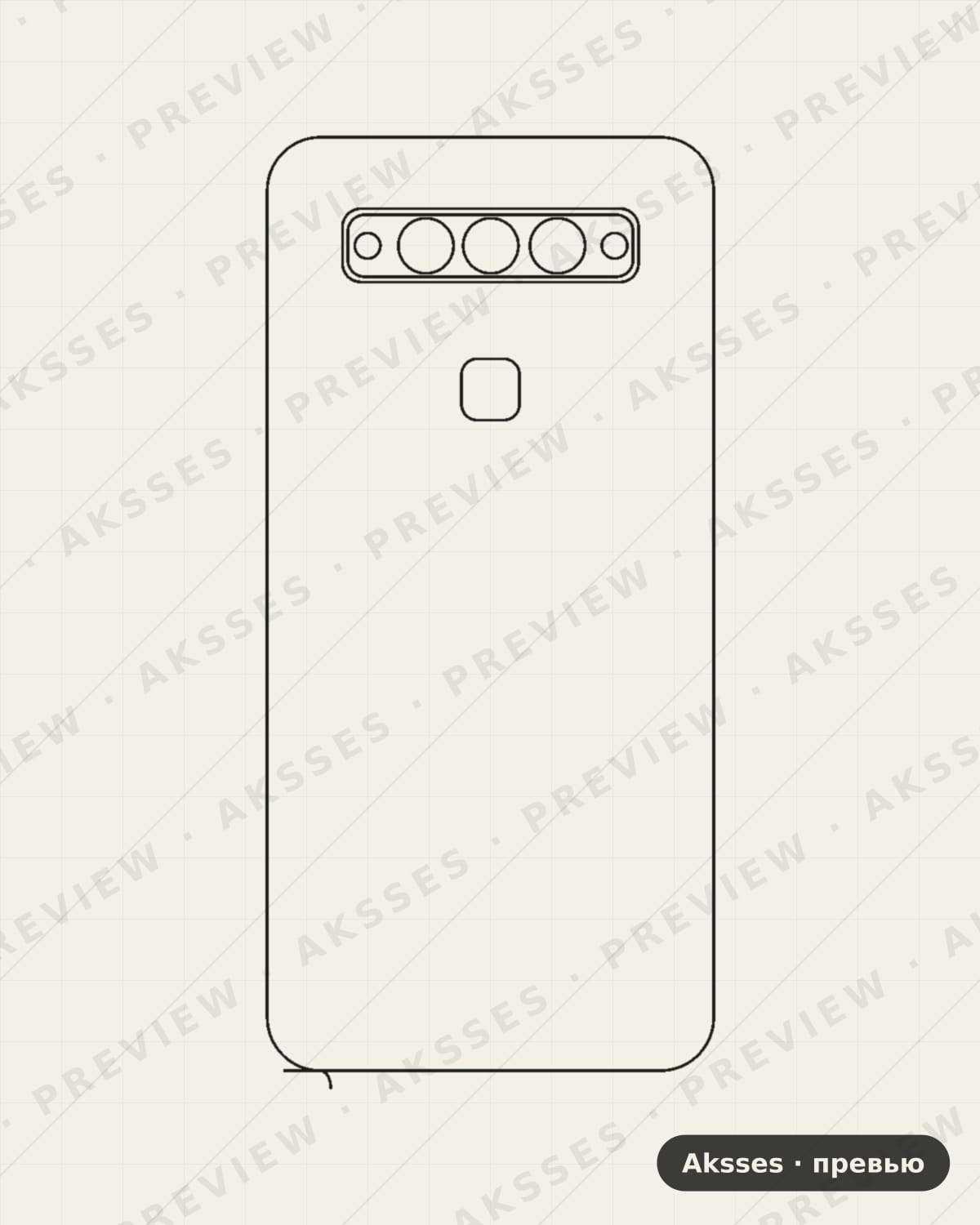 Лекало для TCL Plex (T780H), Back, T780h