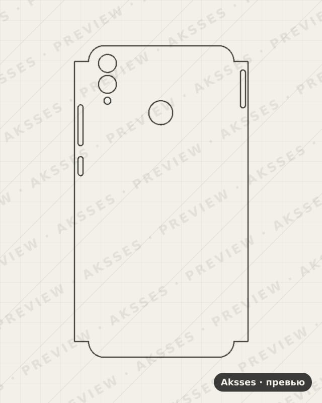 Лекало 8, 8A, 8C, 8S, 8X,80 8X для Honor 8X, Half Cover