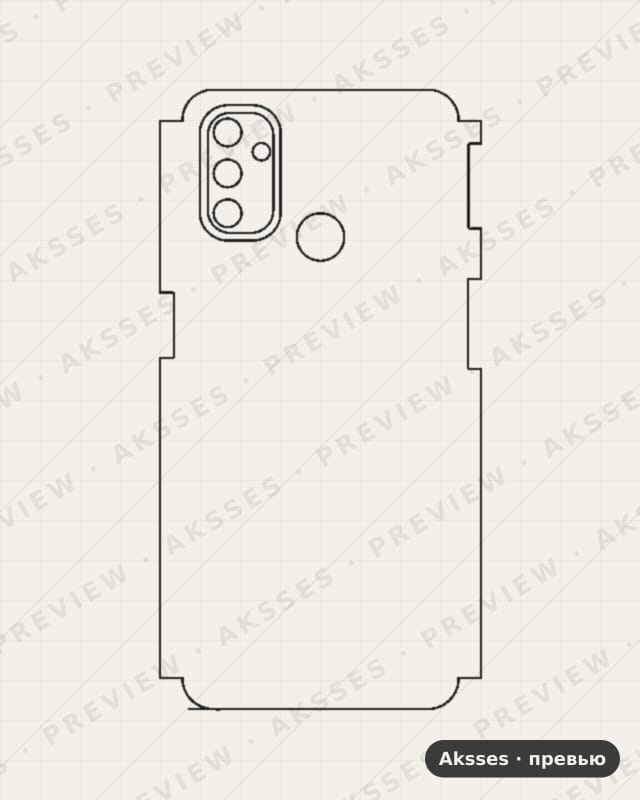 Лекало для Nord-ser.One Plus Nord N100 5G, Half Cover