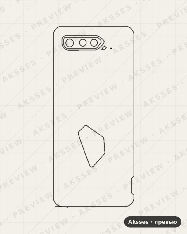 Лекало для Asus Rog Phone 5, Back, Logo