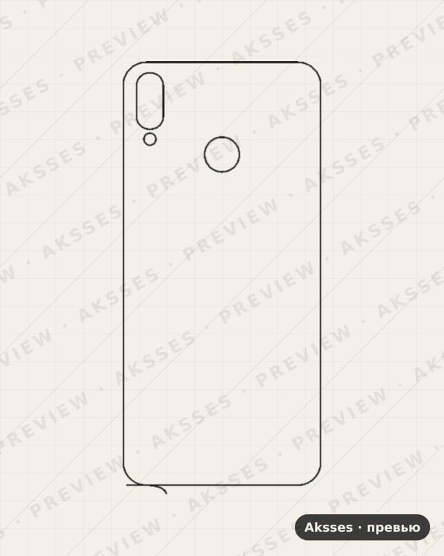 Лекало Y3, Y5, Y6, Y7, Y8, Y9, Y MAX Y9 для Huawei Y9 (2019), Back
