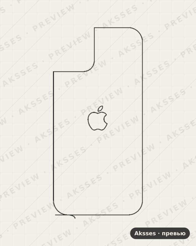 Лекало iPhone 12 V2 для iPhone 12, Back, Clear, Logo
