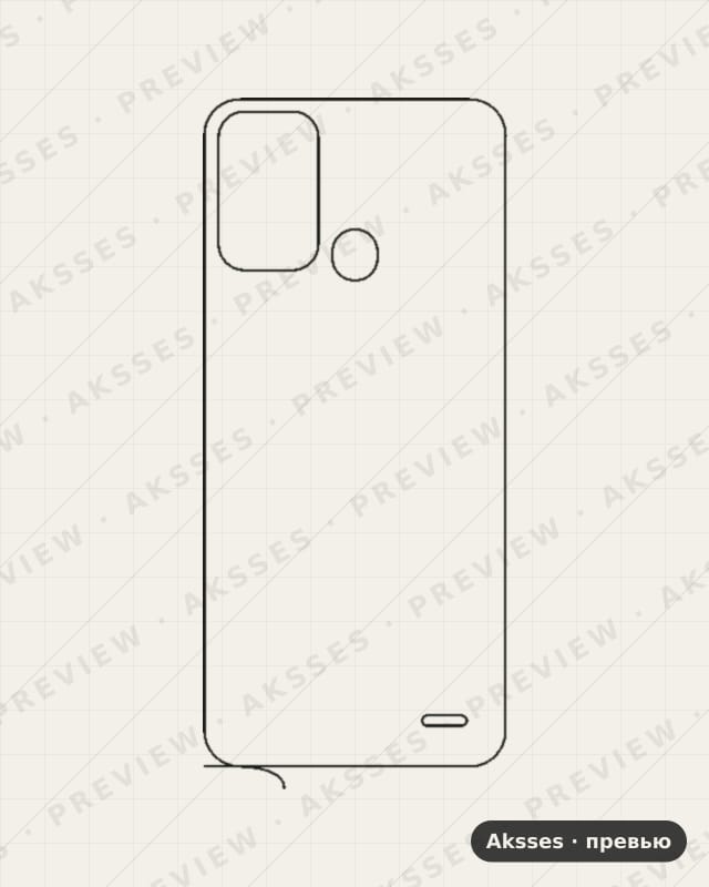 Лекало для ZTE Blade A52, Back, Clear