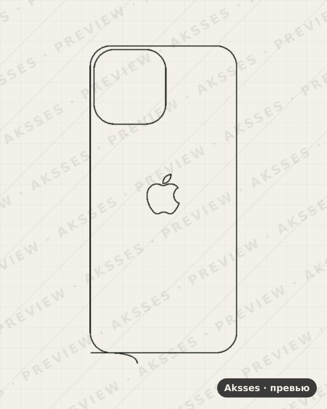 Лекало для iPhone 13 Pro Max, Back, Clear, Logo