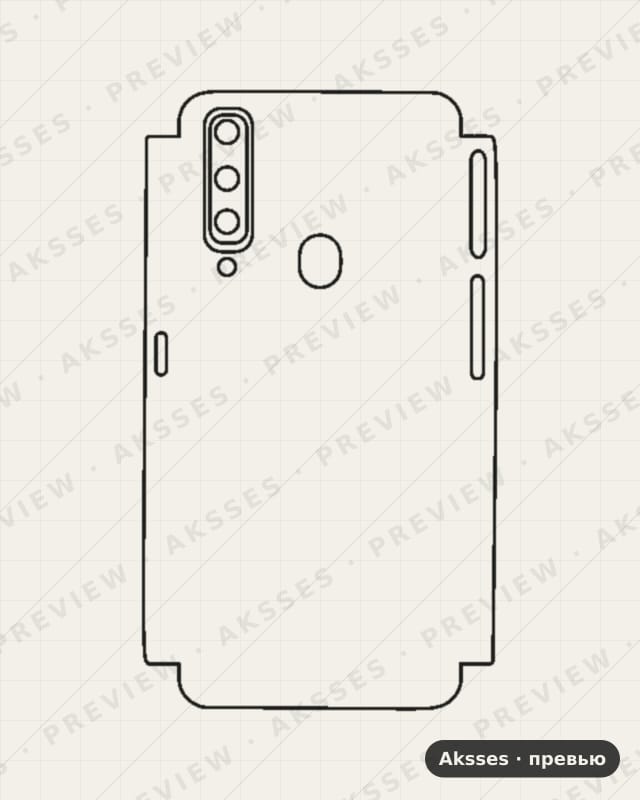 Лекало для Samsung Galaxy A20S, Half Cover