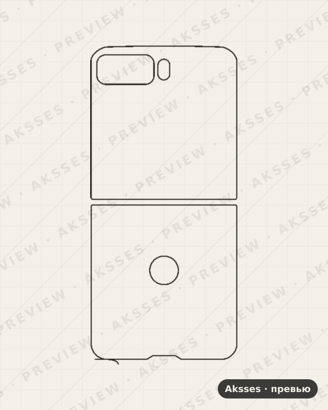 Лекало для Motorola Moto Razr 2022, Back Front