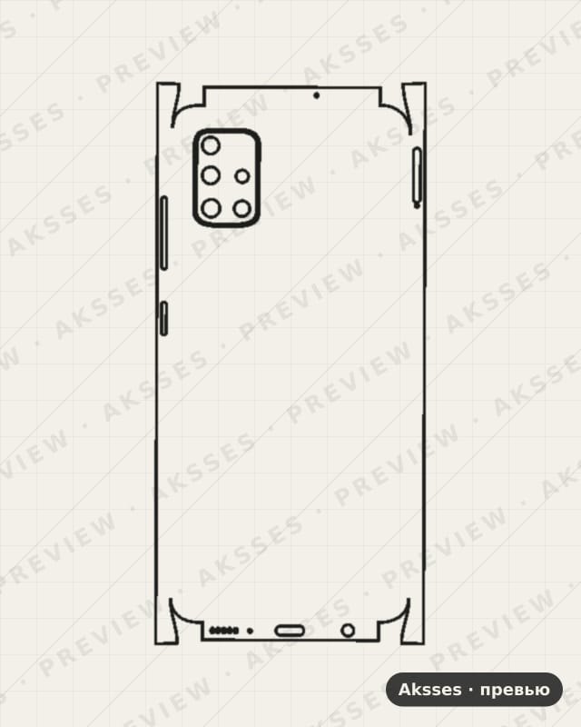 Лекало A01, A02, A03, A1, A2, A3, A4, A5, A6, A7, A8, A9 A51 для Samsung Galaxy A51, All Inclusive
