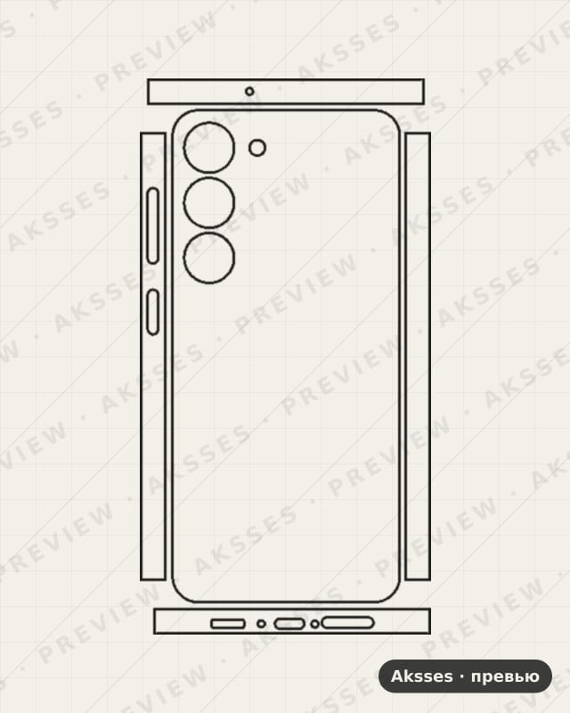 Лекало для Samsung Galaxy F23, 360°, Clear