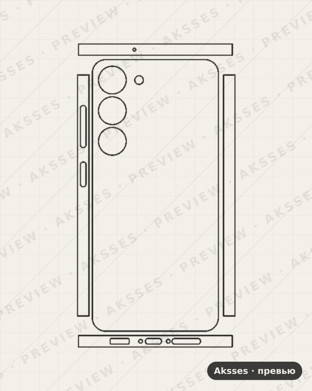 Лекало для Samsung Galaxy S23, 360°, Clear