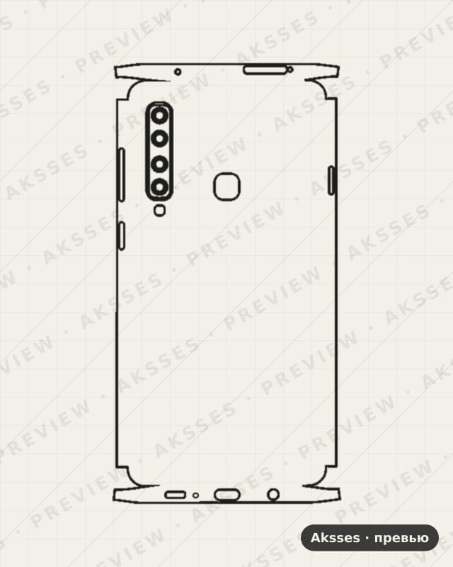 Лекало для Samsung Galaxy A9 (2018), Half Cover