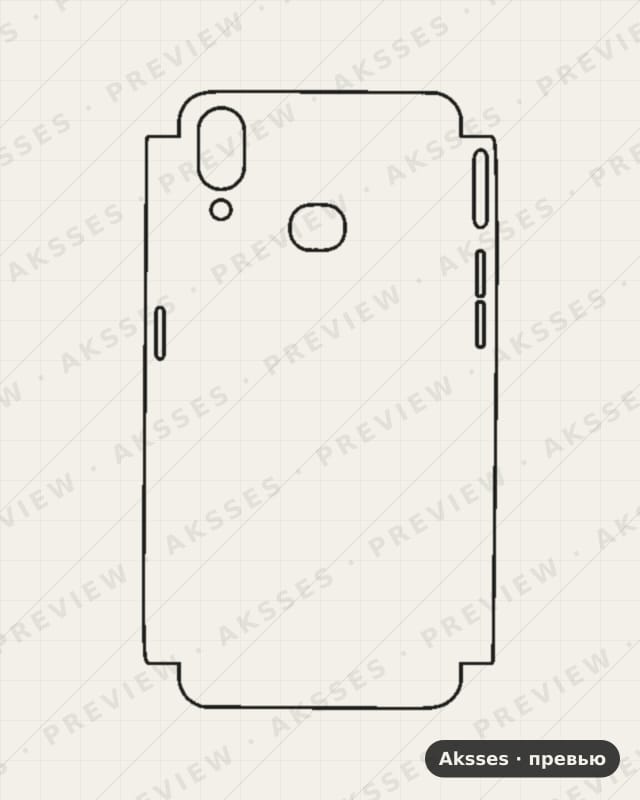 Лекало для Samsung Galaxy A10s, Half Cover