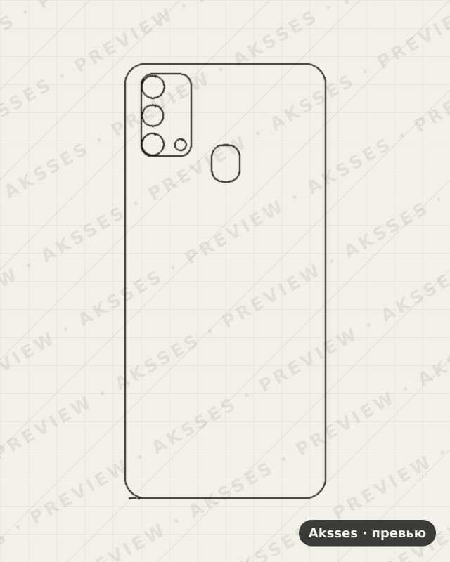 Лекало M01, M02, M1, M2, M3, M4, M5, M6 M21S для Samsung Galaxy M21S, Back Cover