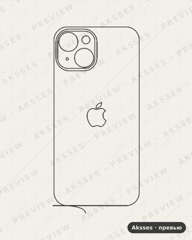 Лекало для iPhone 15, Back, Logo