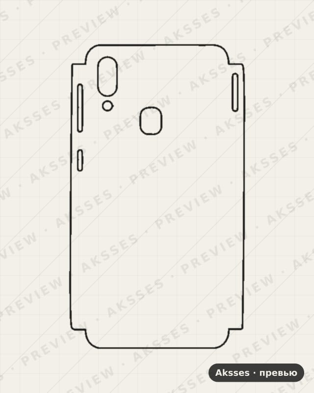 Лекало для Samsung Galaxy M10S, Half Cover