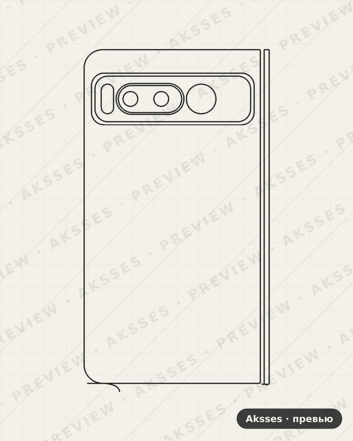 Лекало Pixel Fold V2 для Google Pixel Fold, Back