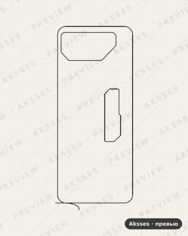 Лекало для Asus ROG Phone 7 Ultimate, Back, Clear