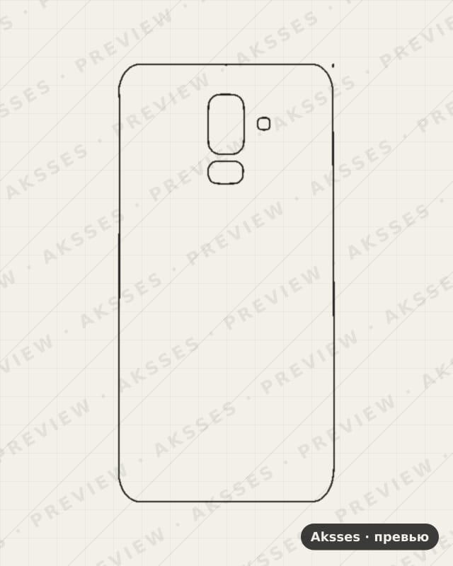 Лекало для Samsung Galaxy J8, Half Cover