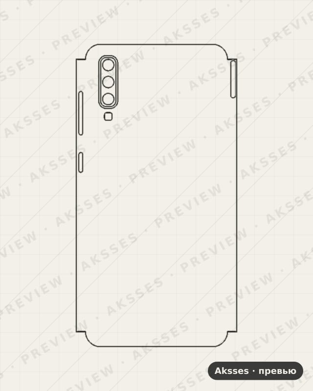 Лекало для Samsung Galaxy A70, Half Cover