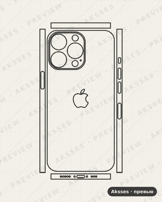 Лекало для iPhone 13 Pro, 360°, Clear, Logo